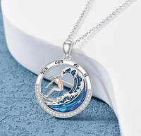 Colliers pendentifs vague fille qui court en argent sterling 925 en gros pour femmes fitness