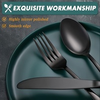 Ensemble de couverts en acier inoxydable 24 pièces très vendu avec boîte cadeau de qualité supérieure, comprenant couteau/fourchette/cuillère pour restaurant et fête