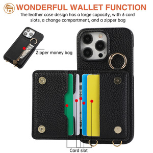 <span class=keywords><strong>Funda</strong></span> Tipo Libro para <span class=keywords><strong>iPhone</strong></span> 16 15 14 13 <span class=keywords><strong>12</strong></span>, <span class=keywords><strong>Funda</strong></span> con Correa para Colgar, <span class=keywords><strong>Funda</strong></span> de Cuero Multifuncional - Product Image 4
