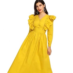 Abito lungo Casual da donna abito lungo elegante da chiesa MANNI personalizzato Maxi volant da donna - Product Image 6