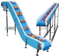 Convoyeur à bande inclinée à élévation verticale neuf fourni par l'usine, unité modulaire en plastique PVC POM antibactérien, vitesse réglable - Product Image 2