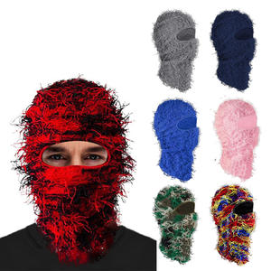 Cagoule tricotée en acrylique vieilli à 1 trou, style français, pour l'hiver, <span class=keywords><strong>masque</strong></span> de ski chaud, couvre-visage intégral, bonnet unisexe pour sports de plein air 3D - Product Image 1