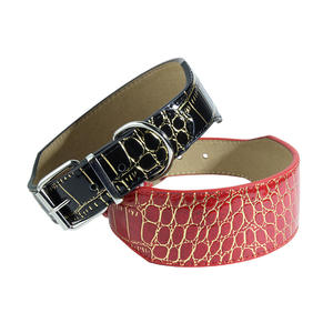 JXANRY-Collar de perro ultrafino de PU con patrón de cocodrilo, suministros Premium para mascotas, banda para el cuello para perros medianos y grandes, decoración de cinta - Product Image 5