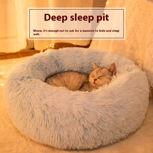 Cama de gato de felpa de 50cm de largo, cojín suave para mascotas para gatos y perros, sofá para dormir de invierno, fabricante directo, envío directo - Product Image 3