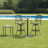 Ensemble de table à manger d'extérieur moderne Hifine HFCS-001 avec structure en aluminium et chaises résistantes aux intempéries