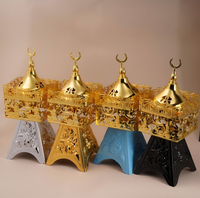 Vente chaude De Luxe Tour Eiffel Conception D'or Arabe Brûleur D'encens Moyen-Orient Non Électrique Creux Aroma Diffuseur Bougie