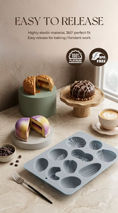 Moule à gâteau en silicone antiadhésif de qualité platine LFGB, sans BPA, 10 cavités, forme cacahuète/pistache, pour pâtisserie - Product Image 6