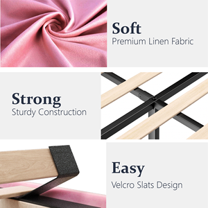 <span class=keywords><strong>Lit</strong></span> pour chambre <span class=keywords><strong>de</strong></span> fille, cadre <span class=keywords><strong>de</strong></span> <span class=keywords><strong>lit</strong></span> rose avec tête <span class=keywords><strong>de</strong></span> <span class=keywords><strong>lit</strong></span> rembourrée en tissu - Product Image 2