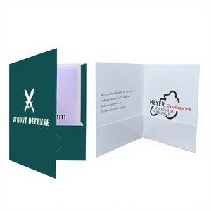 Vente en gros de dossiers de présentation professionnels en carton blanc 9x12 pouces 300 g/m², écologiques, recyclés, avec pochettes personnalisées, finition mate/brillante - Product Image 1