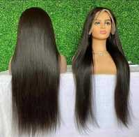 Perruques en cheveux humains vietnamiens bruts Wis 15A Super Double Drawn, lisses comme des baguettes, avec dentelle HD transparente, perruque frontale complète en dentelle, nœuds blanchis