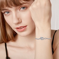 Bijoux pour femmes Vente en gros Boîte ajustable Chaîne Bracelet Dragon Infinity Symbol en argent sterling 925