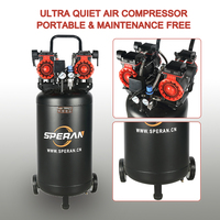 SPERAN Compresseur d'Air 100 Litres 4 CV Portable à Piston Vertical Industriel Silencieux Sans Huile