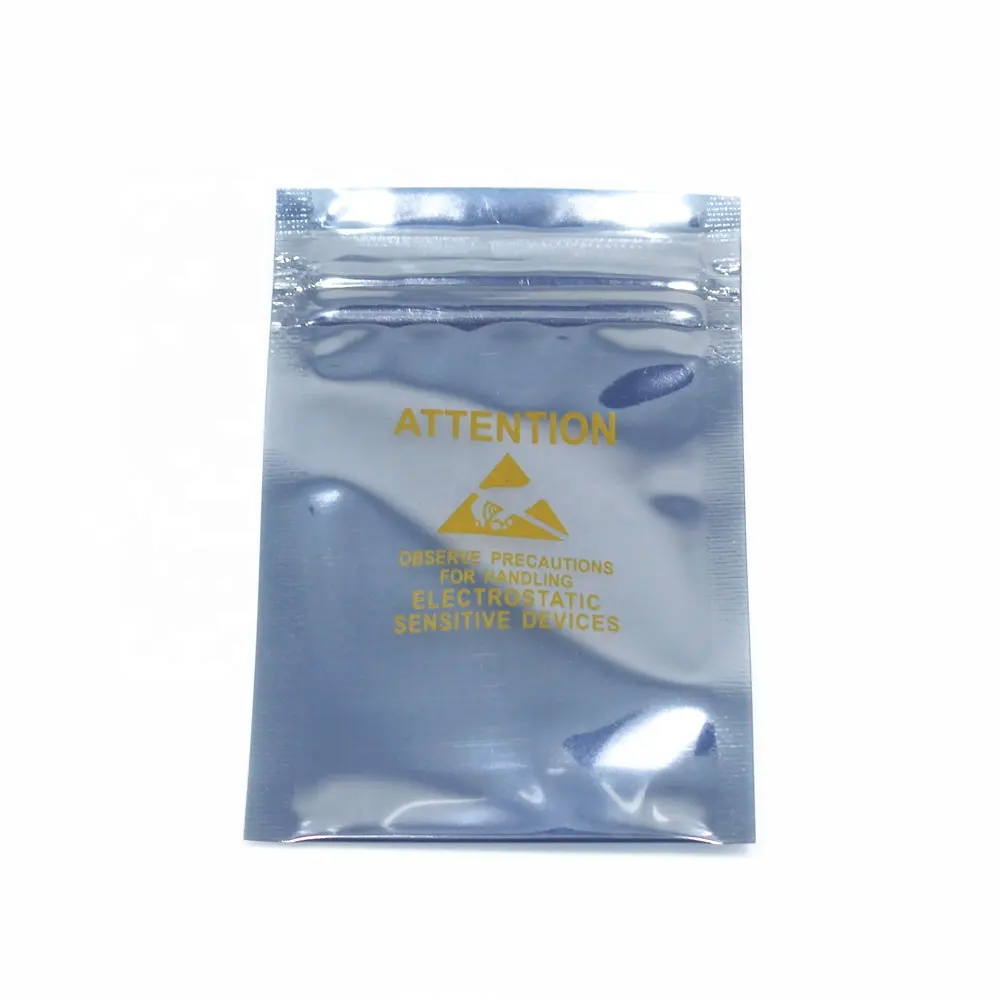 Özel boyut ve kalınlık ESD kilitli torba antistatik 3 yan mühür koruyucu anti-statik yastıklı Zip-top kabarcık koruyucu çanta
