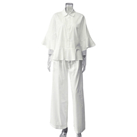 Enyami nouveau printemps été femmes chemise habillée pantalon ensembles dames vêtements décontracté mode coton grande taille deux pièces ensemble