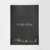 Dossier personnalisé avec logo et pochette, dossier noir avec impression UV dorée, dossier exécutif pour entreprise
