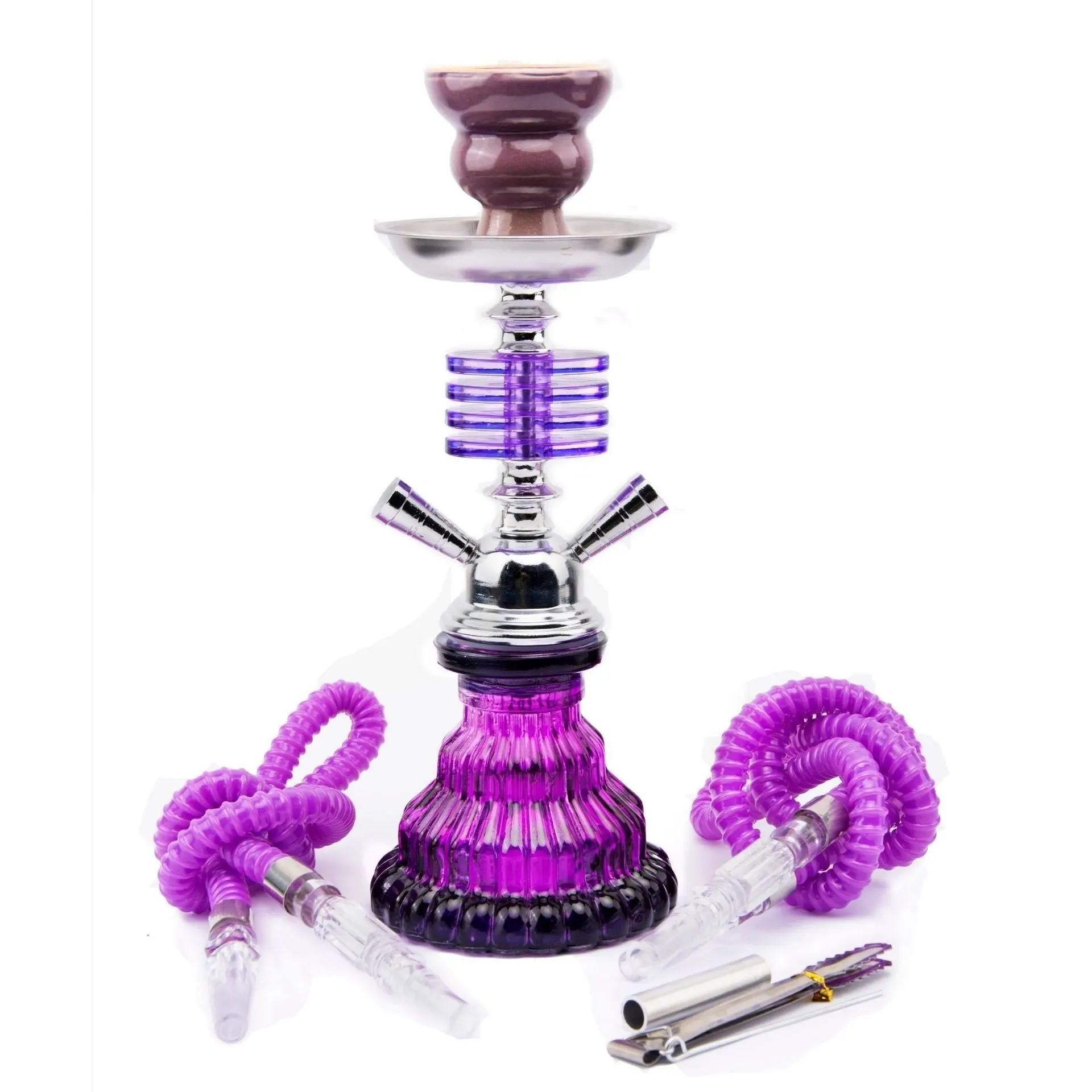 Venta al por mayor barata de fábrica Hookahs Venta caliente de alta calidad de doble tubo de vidrio Shisha Hookah GT Venta caliente Hookah Set