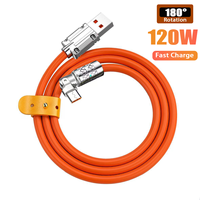 Tendance 120W téléphone portable chargeur rapide câble USB type-c cordon rotatif à 180 degrés câble de type C charge rapide
