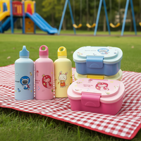 Boîte à Lunch Économique pour Enfants avec Bouteille d'Eau Filles Garçons Ensemble Conteneur Alimentaire pour École Maternelle Sandwich