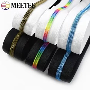 Meetee 3 #   5 #   Ruban de <span class=keywords><strong>fermeture</strong></span> éclair en nylon pour vêtements, fermetures éclair en spirale <span class=keywords><strong>au</strong></span> <span class=keywords><strong>mètre</strong></span>, kit de réparation de fermetures éclair, accessoires de fermetures pour vêtements - Product Image 3