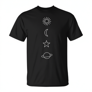 Camiseta sin mangas para mujer con diseño de símbolos místicos, sol, luna, estrellas, planetas, celestiales - Product Image 2