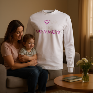 Camiseta de manga larga con diseño de corazón rosa para mamá, regalo para mamá, I Love Being A Mommom - Product Image 2