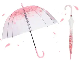 Guarda-chuva automático grande de dupla finalidade transparente, à prova de vento e chuva, material de tecido estilo homem mulher, popular e barato