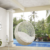 Chaise suspendue de jardin en rotin PE, style nid d'oiseau, rotation à 360 degrés, imperméable, pour 1 personne