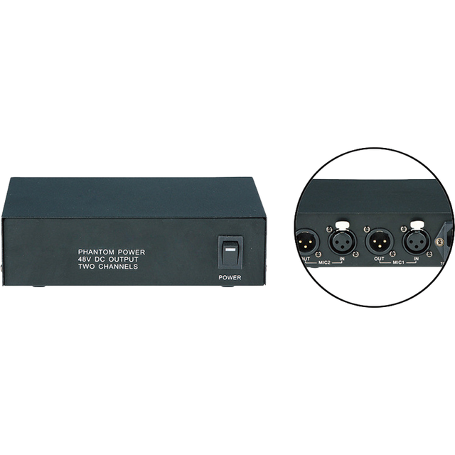 Single or Dual-Channel Phantom Power Supply Capacitor Microphone Large Diaphragm Dedicated Regulated Noise-Free Power Supply