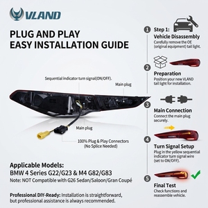 Feux arrière VLAND CSL Laser LED pour BMW Série 4 G22 G23 430i 440i M4 G82 G83 Competition M2020 2021 <span class=keywords><strong>2022</strong></span> - Product Image 3
