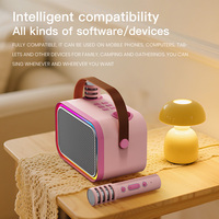 Mini haut-parleur karaoké sans fil Bluetooth portable avec 2 micros, lumières LED RGB, changeur de voix, Bluetooth 5.4, prise en charge AUX et carte TF