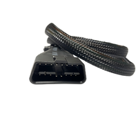 Factory OBD 16PIN 24V Conector macho hembra Enchufe Tejido Y Kit de arnés de cable Color negro para lector de código