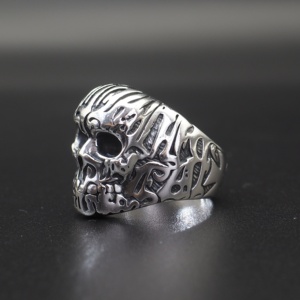 Fantastique bague homme crâne style hip hop en argent 925 - Product Image 5
