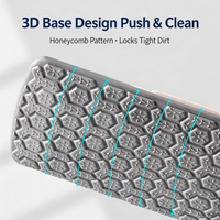 Serpillère plate 3D anti-poussière, manuelle, à double clip, avec manche en fer extensible, tête en microfibre, nettoyage facile pour la cuisine