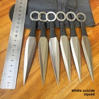 Couteau Kunai artisanal OEM en gros pour usine, ornements, lame en acier 3CR13, manche en acier inoxydable, modèle DIY non affûté pour déballage
