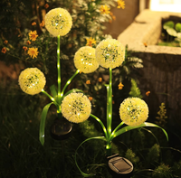 Lampe solaire LED d'extérieur en forme de pissenlit, étanche IP65, pour la décoration de jardin, de villa, de patio et de chemin