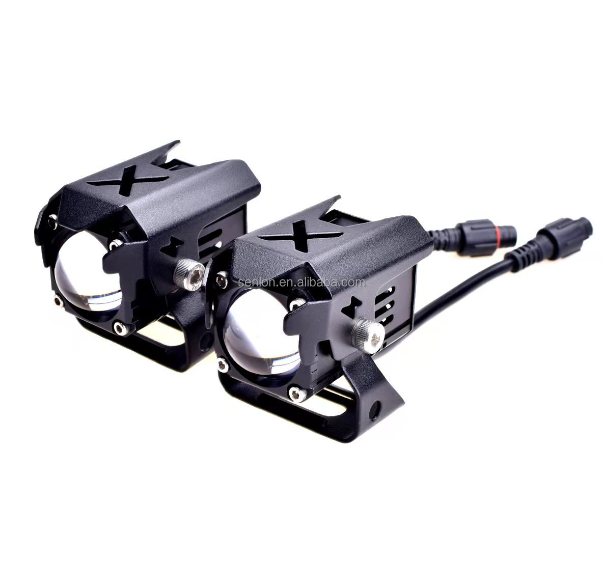 Двухцветный прожектор, светодиодная фара для мотоцикла, биобъектив, мини-фара для мотоцикла, для вождения, противотуманная фара, дневные ходовые огни, для внедорожника, грузовика, автомобиля