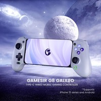 Manette de jeu sans fil Type-C, contrôleur de jeu avec moteur de vibration, gyroscope six axes pour téléphones mobiles IOS/Android, Game Sir G8
