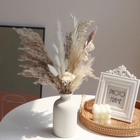 Mini bouquet naturel de roseaux de pampa, d'eucalyptus et de tournesol, style simple et luxueux, vintage, pour mariage, couronne décorative, grand modèle pour la maison