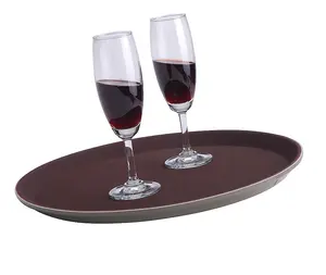 Wholesale 14 Inches | Diameter 35.5cm | Cheap Round Plastic Non Slip Serving Tray