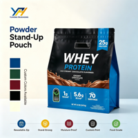 Sachet Doypack Personnalisé Imprimé de Qualité Supérieure avec Encoche de Déchirement, Fermeture Éclair Anti-Humidité pour l'Emballage de Poudres de Soins Quotidiens