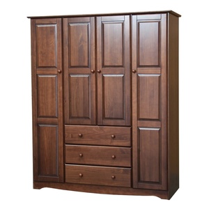 Armoire de style classique personnalisée de haute qualité, couleur noyer, design shaker, armoire en bois massif, <span class=keywords><strong>petite</strong></span> armoire de rangement pour <span class=keywords><strong>chambre</strong></span> à coucher - Product Image 6