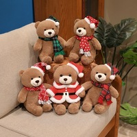 Ours en peluche de Noël en polyester avec rembourrage en coton PP, mignon pour les événements festifs et les cadeaux d'anniversaire