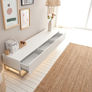 <span class=keywords><strong>Meuble</strong></span> <span class=keywords><strong>TV</strong></span> mural <span class=keywords><strong>suspendu</strong></span> de luxe léger, style moderne et épuré, idéal pour salon et petit appartement - Product Image 5