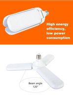 Ampoule LED Leaf 26w 39w 52w 80w 120w E27 E40 plastique 100LM/W 175-265V haute luminosité 6500K