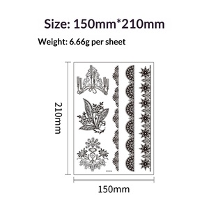 Adesivi/Tatuaggi Mandala Indiani Religiosi Neri per Sposa con Pizzo Hanna all'Ingrosso, Trasferibili ad Acqua - Product Image 6