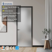 Porte battante double en alliage d'aluminium - Étanche, ouverture manuelle, design moderne pour chambre et supermarché, garantie 5 ans