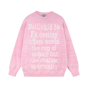 Sweat à capuche en laine/viscose tricoté sur mesure pour homme, lettres jacquard, manches longues, unisexe, respirant, anti-froissement, anti-boulochage - Product Image 6