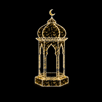 Zwiebel-Kuppel Ramadan-Pavillon LED-Lichterkette Halbmond-Dach Grüner Gürtel Bogen Ramadan-Motiv-Licht für Hotel-Rasen Ramadan-Dekoration IP65