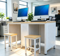 Bureau de travail moderne pour employés, bureau en bois, chaise de bureau, combinaison de mobilier commercial, bureau d'ordinateur
