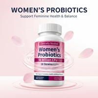 Probiotiques pour femmes 50 milliards de UFC, 18 souches avec canneberge, soutien à la santé féminine, 60 capsules végétales